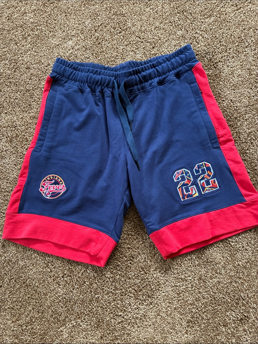FISLL.Caitlin Clark #22 Basketball Shorts. Blue & Red.Size Small Seem oversized